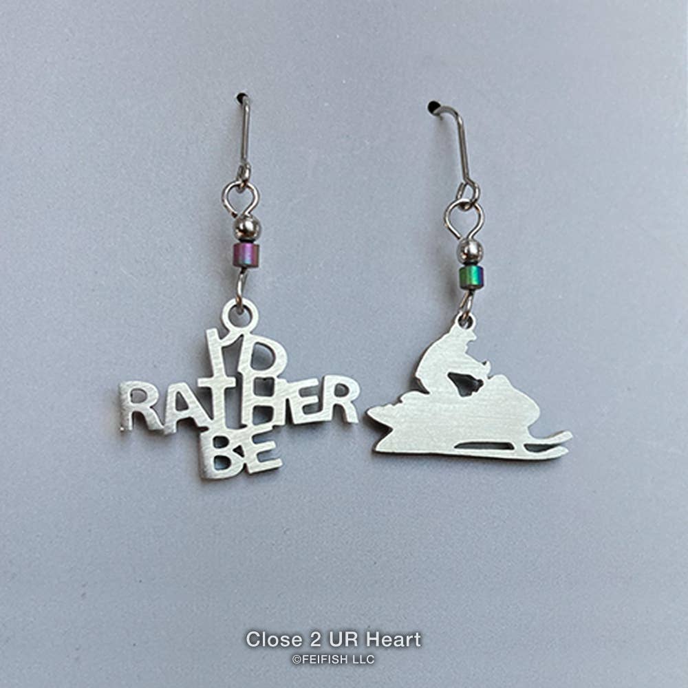 I'd Rather Be Snowmobiling Earrings