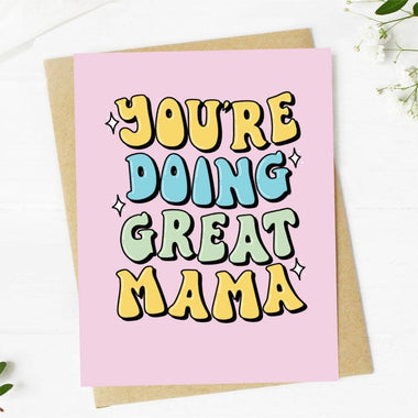 "You're Doing Great Mama" Retro Greeting Card