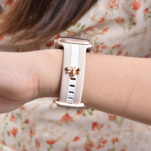Apple Watch Silicone Band w/Bee Charm Stud