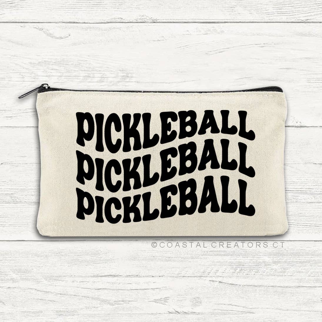 Pickleball Wavy Beige Canvas Bag.