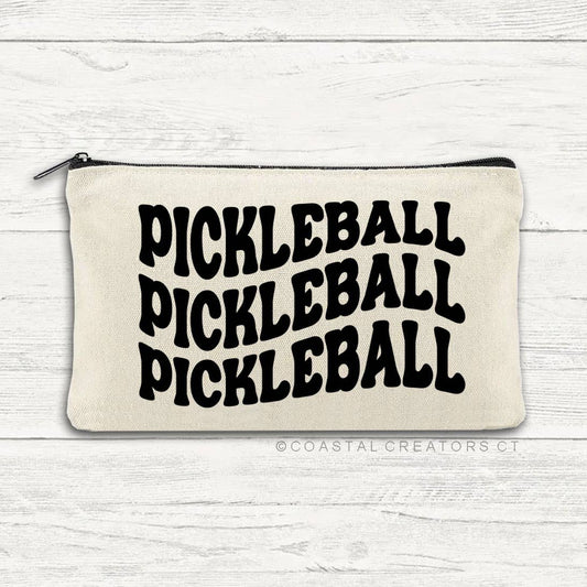 Pickleball Wavy Beige Canvas Bag.