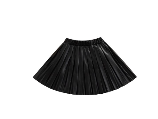 Megan Faux PU Pleated Kids Skirt.