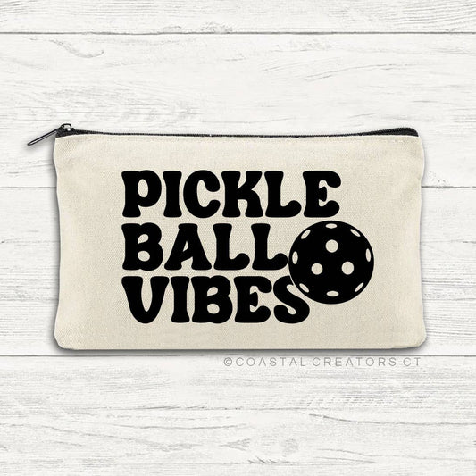 Pickleball Vibes Beige Canvas Bag.